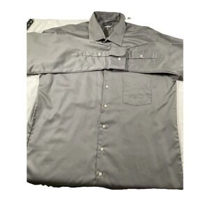 Van Heusen Men's Gray Tall Fit 16.5 35-36 XLT Shirt Long Sleeve Button E51
